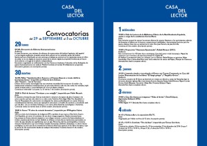 Convocatorias del 29 de septiembre al 5 de octubre