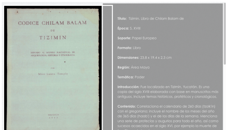 Tizimin, Libro de Chilam Balam maya INAH
