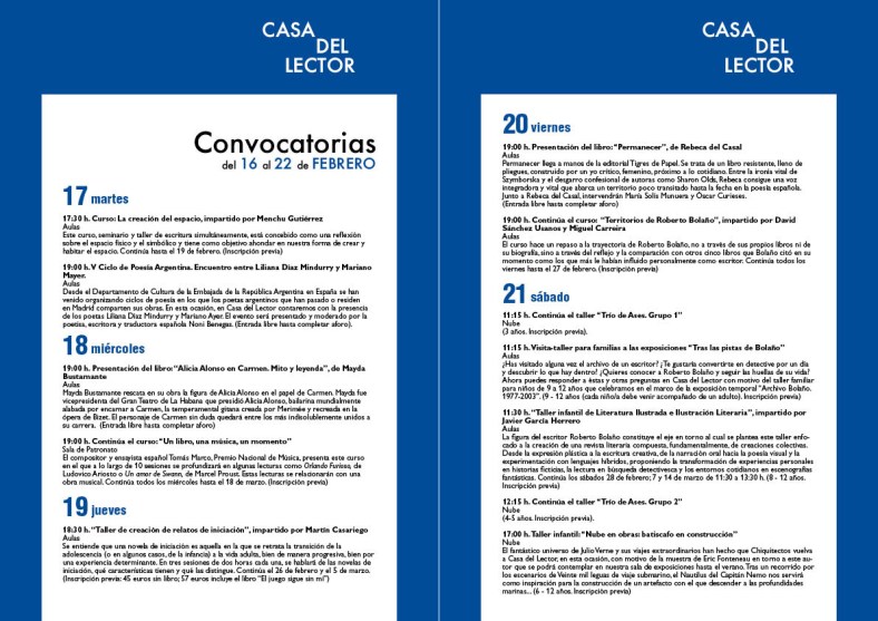 Convocatorias Casa Lector