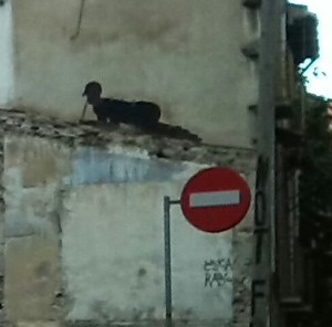 Guión graffitero en Girona