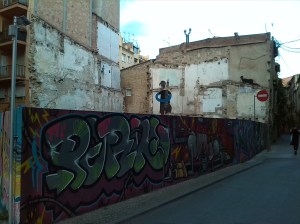 Guión graffitero en Girona