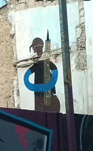 Guión graffitero en Girona