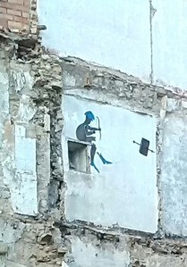 Guión graffitero en Girona