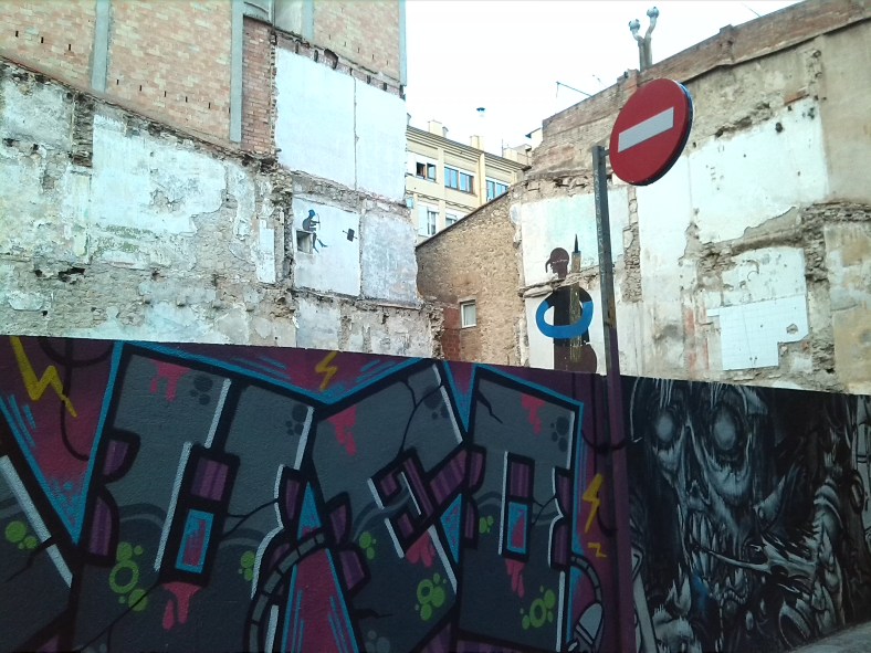 Guión graffitero en Girona